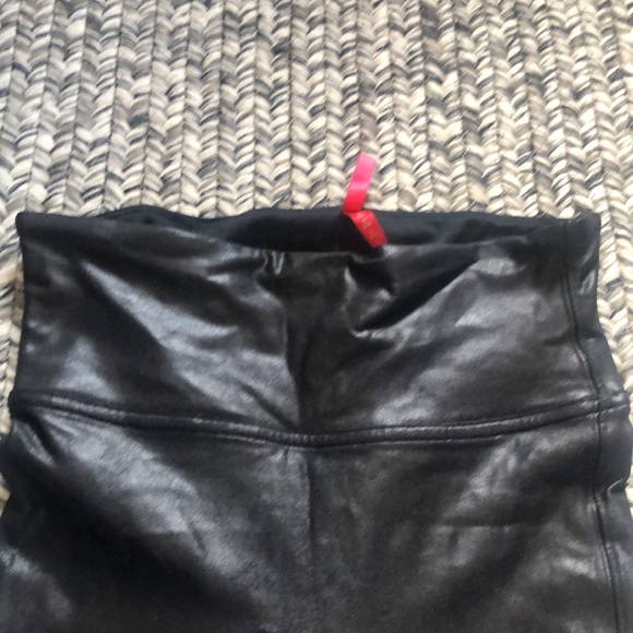 Black shiny spanx leggings. Small - Picture 2 of 4